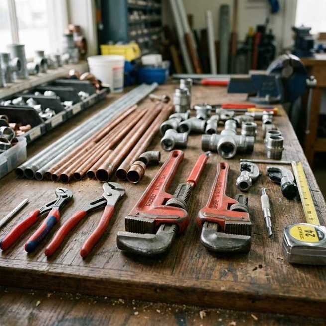 Local licensed Brockton plumber with tools